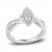 Diamond Engagement Ring 1/3 ct tw Round/Baguette 10K White Gold