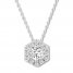 Leo Diamond Necklace 3/4 ct tw Round-cut 14K White Gold