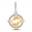 True Definition Pisces Zodiac Charm Sterling Silver/10K Yellow Gold