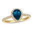 Le Vian Blue Topaz & Diamond Ring 1/3 ct tw 14K Honey Gold