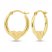 Stamped Textured Heart Hoop Earrings 14K Yellow Gold