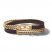 Bulova Double-Wrap Bracelet Gold-Tone Stainless Steel Brown Leather 16.5"