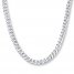 Men's Curb Chain Necklace Sterling Silver 22" Length