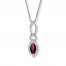 Garnet Necklace Diamond Accents Sterling Silver