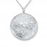 Round Floral Locket Sterling Silver