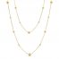 Italian Beaded Necklace 14K Yellow Gold 30"