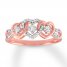 Diamond Heart Ring 1/4 ct tw Round-cut 10K Rose Gold