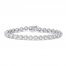 White Lab-Created Sapphire Fashion Bracelet Sterling Silver 7.5"