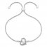 Neil Lane Cultured Pearl & Diamond Heart Bolo Bracelet 1/10 ct tw Sterling Silver