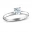 Diamond Solitaire Ring 1/3 carat Round-Cut 14K White Gold