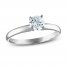 Diamond Solitaire Ring 1/3 carat Round-Cut 14K White Gold