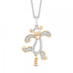Disney Treasures Winnie the Pooh "Tigger" Diamond Necklace 1/10 ct tw Sterling Silver/10K Yellow Gold 17"