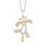 Disney Treasures Winnie the Pooh "Tigger" Diamond Necklace 1/10 ct tw Sterling Silver/10K Yellow Gold 17"