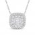 Diamond Cushion Necklace 1/3 ct tw 10K White Gold 18.25"