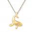 Whale Necklace 10K Yellow Gold