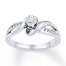 Diamond Promise Ring 1/8 ct tw Round-cut Sterling Silver