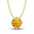 Citrine Solitaire Necklace 10K Yellow Gold 18"