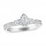 Three Stone Diamond Engagement Ring 1/2 ct tw Pear/Round 14K White Gold
