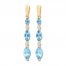 Blue Topaz Earrings 1/15 ct tw Diamonds 10K Yellow Gold