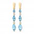 Blue Topaz Earrings 1/15 ct tw Diamonds 10K Yellow Gold
