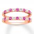 Pink Sapphire Enhancer Ring 1/2 ct tw Diamonds 14K Rose Gold