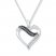 Diamond Heart Necklace 1/6 ct tw Black/White Sterling Silver