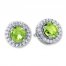 Peridot Earrings Lab-Created White Sapphires Sterling Silver