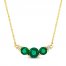 Lab-Created Emerald Diamond Accents 10K Yellow Gold Necklace