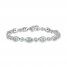 Diamond Bracelet 3 ct tw Round-cut 10K White Gold 7.25"