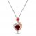 Lab-Created Ruby Necklace 1/20 ct tw Diamonds Sterling Silver