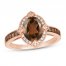 Le Vian Quartz Ring 1/4 ct tw Diamonds 14K Strawberry Gold