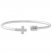 "Faith" Diamond Cross Bangle Bracelet 1/8 ct tw Sterling Silver