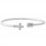 "Faith" Diamond Cross Bangle Bracelet 1/8 ct tw Sterling Silver