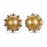 Le Vian Golden South Sea Pearl Earrings 1/2 ct tw Diamonds 14K Honey Gold