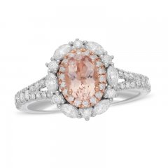Neil Lane Morganite Engagement Ring 3/4 ct tw Diamonds 14K Two-Tone Gold