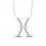 Diamond Pisces Necklace 1/10 ct tw Round-cut Sterling Silver 18"