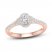 Diamond Engagement Ring 3/4 ct tw Oval/Round 14K Rose Gold