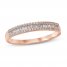 Diamond Anniversary Ring 1/4 ct tw Round/Baguette 10K Rose Gold