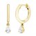 Diamond Dangle Huggie Hoop Earrings 1/5 ct tw Pear-Shaped 10K Yellow Gold