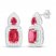 Lab-Created Ruby & White Lab-Created Sapphire Earrings Sterling Silver