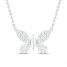 Diamond Butterfly Necklace 1/5 ct tw Round-cut Sterling Silver 18"