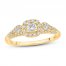 Diamond Engagement Ring 3/8 ct tw Princess/Round 10K Yellow Gold