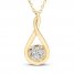 Diamond Necklace 1/5 ct tw 10K Yellow Gold 18"
