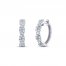THE LEO Diamond Hoop Earrings 3/8 ct tw Round-cut 14K White Gold