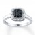 Black Diamond Ring 1/20 ct tw Round-cut Sterling Silver