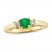 Certified Emerald & Diamond Ring 1/8 ct tw 14K Yellow Gold