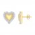 Diamond Heart Stud Earrings 1/5 ct tw Round-cut 10K Yellow Gold