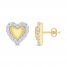 Diamond Heart Stud Earrings 1/5 ct tw Round-cut 10K Yellow Gold