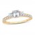 3-Stone Diamond Engagement Ring 1 ct tw Emerald/Round 14K Yellow Gold