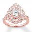 Diamond Engagement Ring 1-1/4 ct tw Pear/Round 14K Rose Gold